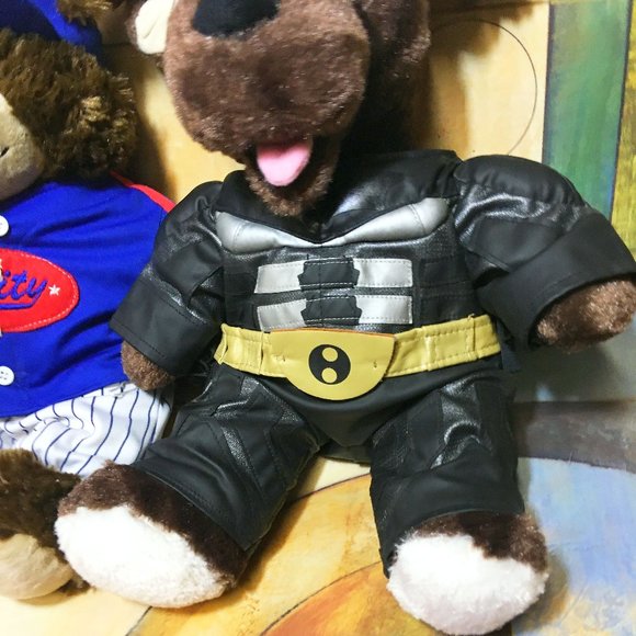 (2) Build a Bear Plush Toys Stuffed Animals Varsity Baseball Bear & Batman Dog - Picture 4 of 8